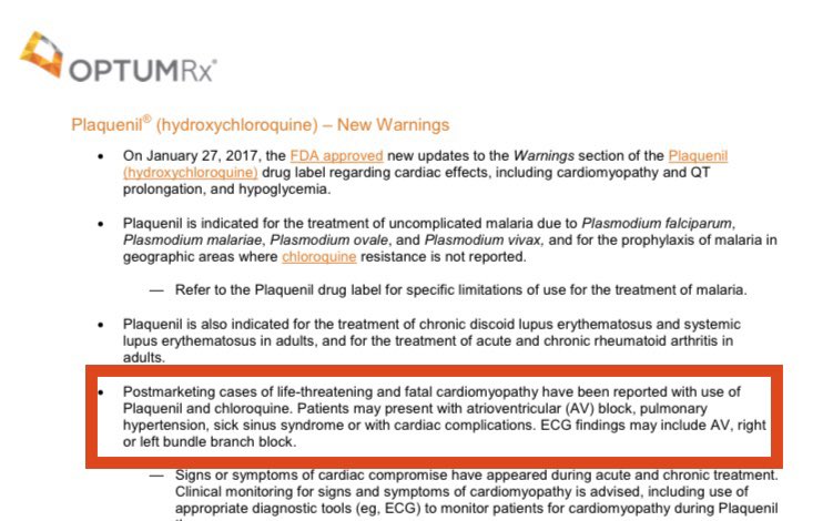 TaisonBell's tweet photo. Plaquenil may work for #COVID19 or it may not. What is definitely does is hurt (even kill) some people. It’s a small percentage thankfully, but it means that we need to carefully study it before peddling it to the public. Politics need to remain out of the scientific process https://t.co/M0vkOHy0mz