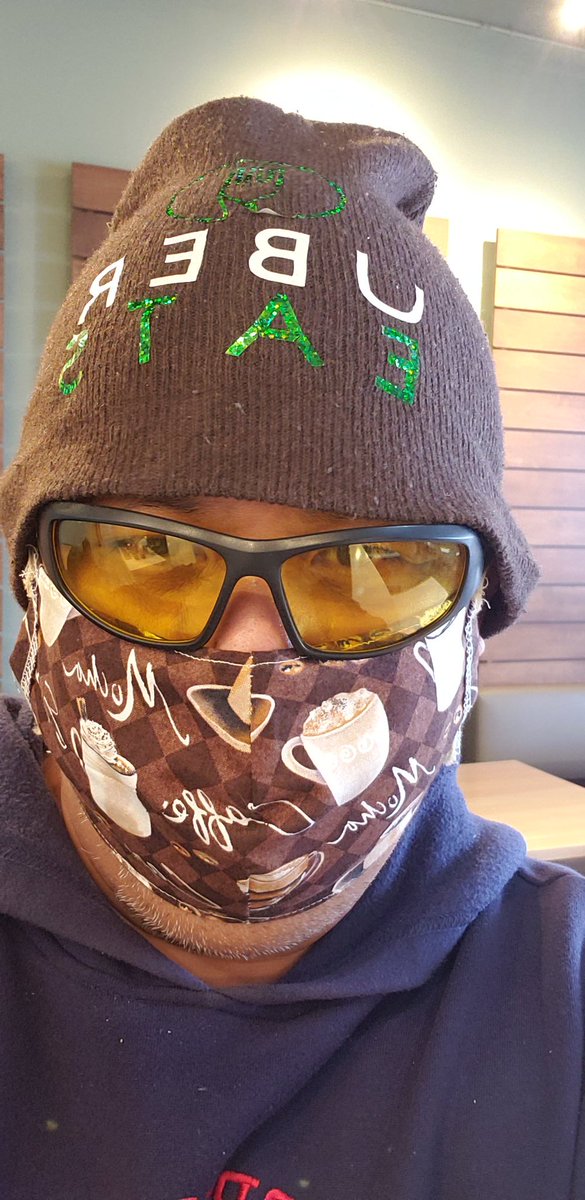 JamesFobbron's tweet photo. Great colorful mask for my part time job at Uber Eats.#protection4Covid19 https://t.co/r0jdy0EPVx