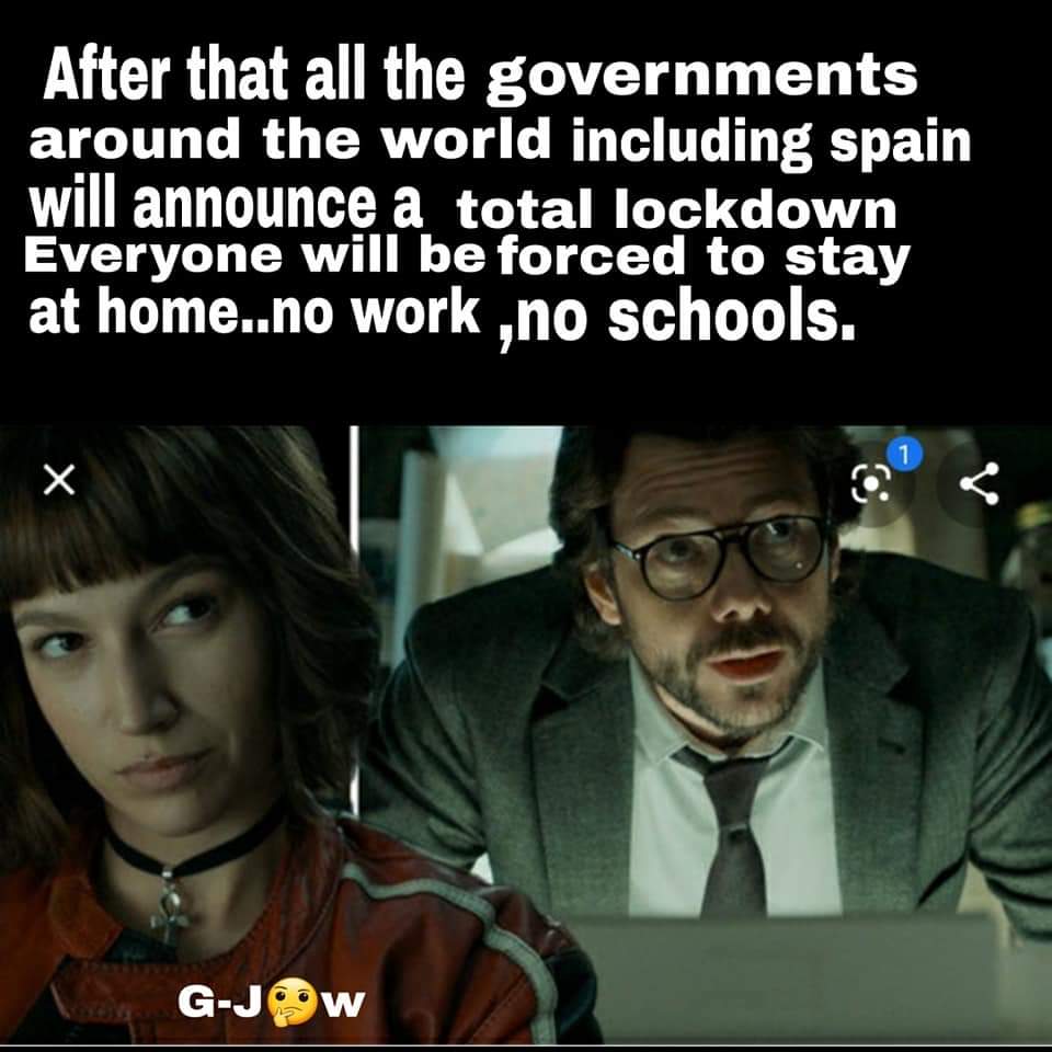 nickelromadhi's tweet photo. Corona Plan by The Professor himself #MoneyHeist https://t.co/awoCVhy3mu
