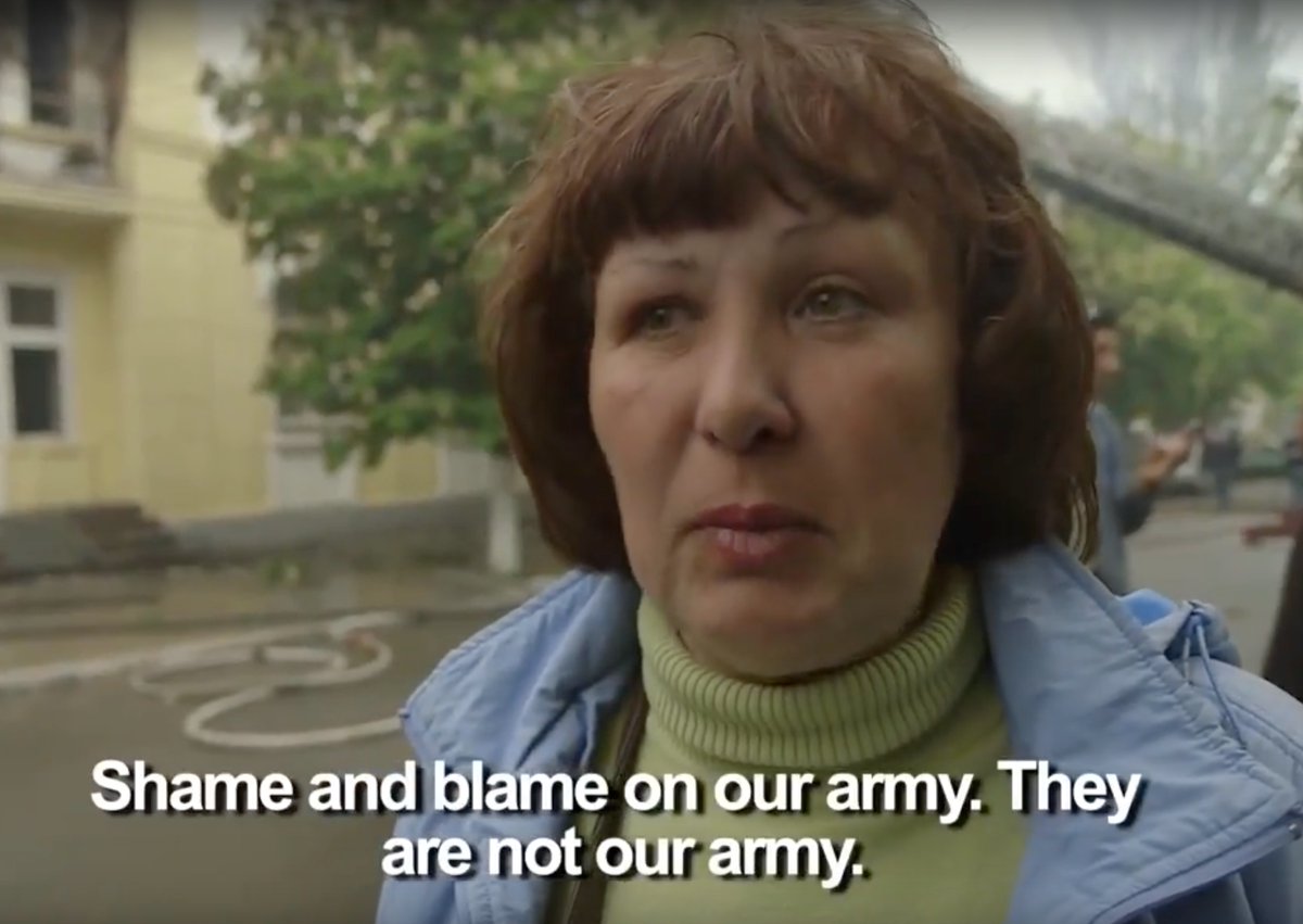 And to finish off this thread. A local resident in Mariupol was only too happy to vent her frustration about the Ukrainian Army after they murdered local civilians and police officers in May 2014. These people witnessed it all.