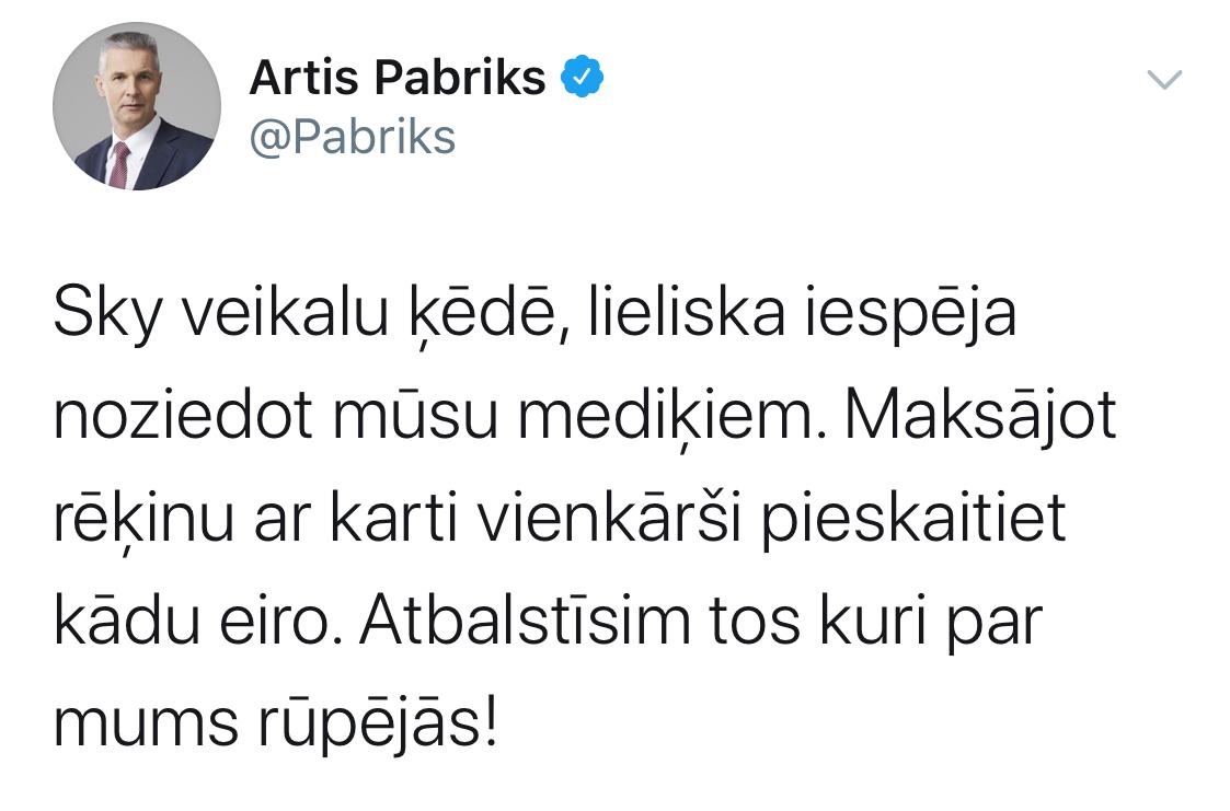 Šodien SKY veikalos laba cena mīdijām. Rindu arī nav. Pērkot 3 Moetus, tiek ziedota viena bahila mediķim. Bet lietota, no Skandināvijas. Tās vislabāk atbilst mūsu purvainajai videi.