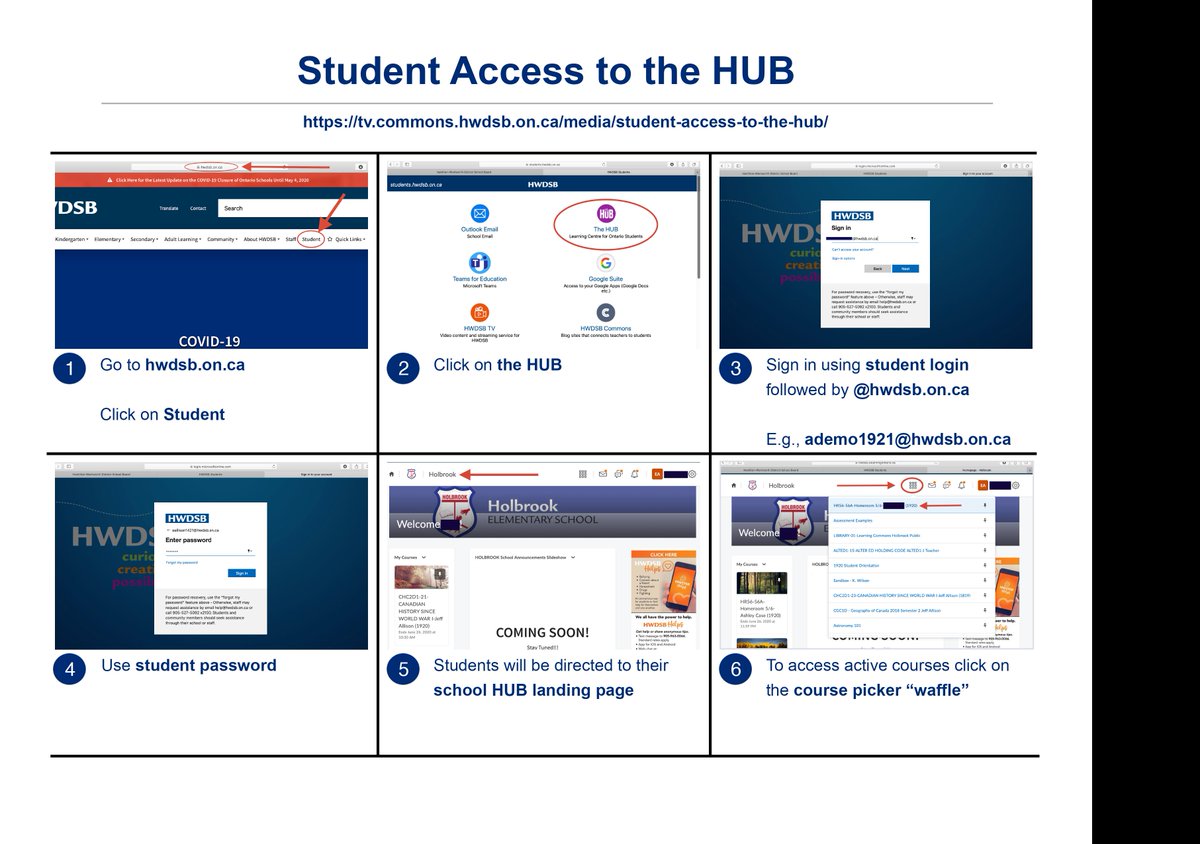 Looking for supports on how Students/Parents of Students (signing in as the student) can access your HUB courses? Check out the image below &amp; this video: hwdsb.tv/media/student-… <a href="/HWDSB/">HWDSB</a> <a href="/HWDSBHub/">HWDSB HUB</a> <a href="/HWDSBLearning/">HWDSB Learning Services</a>
