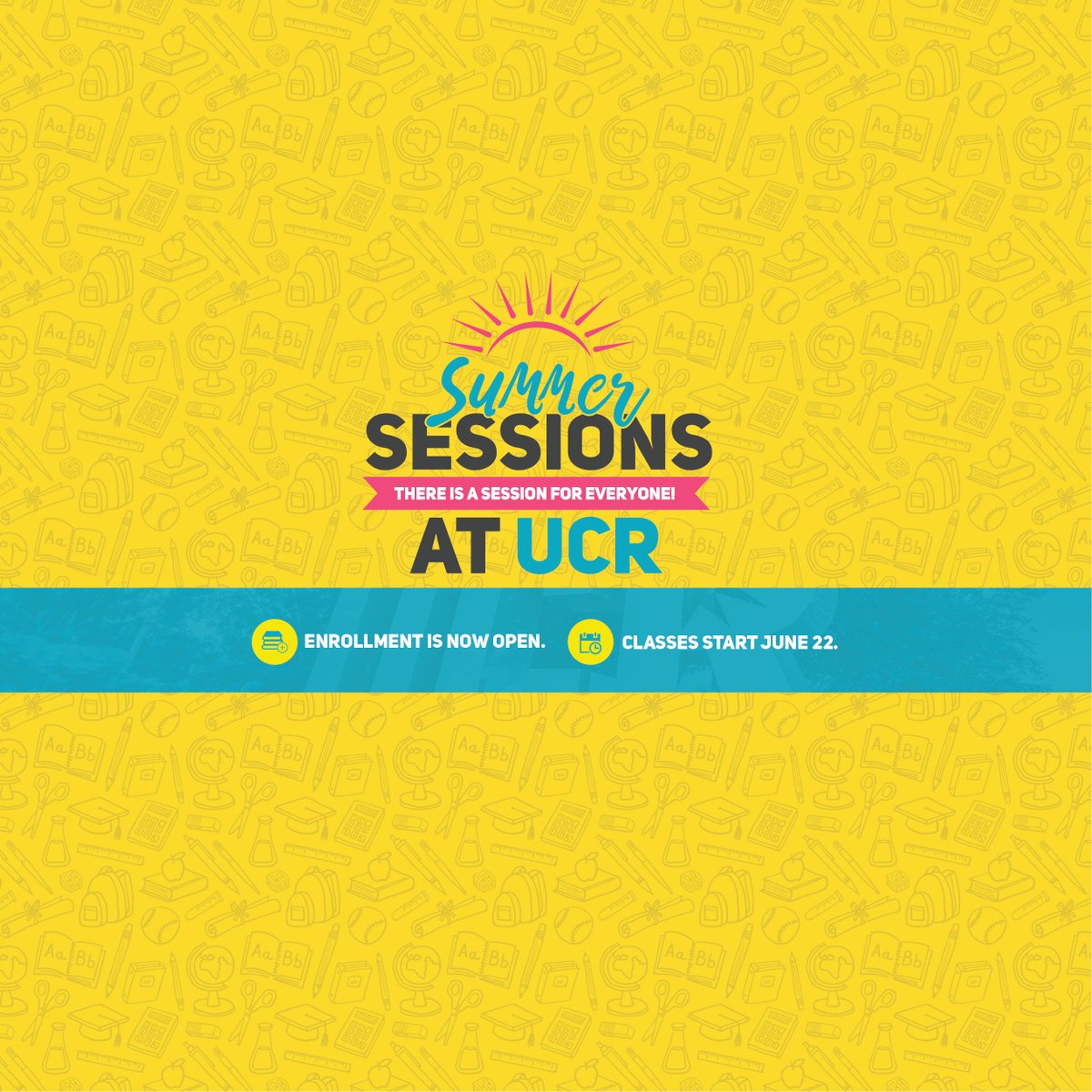 Summer Sessions are moving online. Make sure you’re in the know about important dates and deadlines:
✅Apply by May 1
✅Sessions begin June 22
✅Class schedule now available at classes.ucr.edu
✅Financial aid applications are due May 1
Learn more: summer.ucr.edu