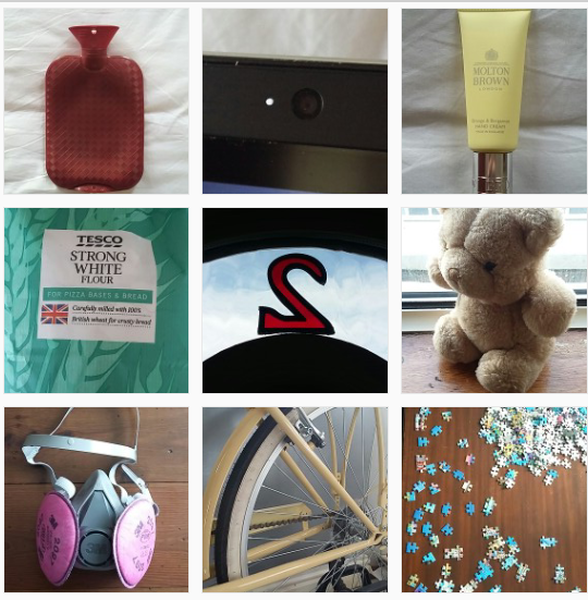 SarahNicholas's tweet photo. Look around. Which objects have taken on new meaning since the start of your isolation? Take pictures of 9 objects and create a 3x3 grid of these. Post this grid on social media using #ObjectsOfMyIsolation and include this text. https://t.co/xI9m3wvtQY