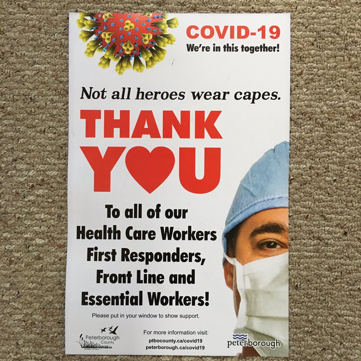 HaPerkins's tweet photo. Thank you to everyone working to help keep us safe #peterboroughontario #ptbocounty #covid19 #health #life #paramedice #firefighters #police #hospital #doctors #nurses #PSWs #grocerystorestaff #media #tv #news #transitdrivers #foodservice https://t.co/eg7w2NpaeU