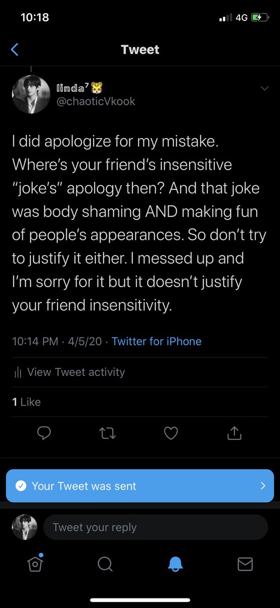 Their friend attacking me even thought I apologized and didn’t mean to misgendered them and think body shaming is just a joke and is ok.