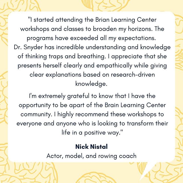 brainlrningcntr's tweet photo. Thank you, Nick. We're so glad you're part of the Brain Learning Center community too! Be like Nick and join us in our free classes and workshops ❤️⠀
*⠀
*⠀
*⠀
*⠀
*⠀
#thinktothrive #cognitive #cognition #thinktoday…
📸 https://t.co/DCXW1QVluJ via https://t.co/nizguVnkBb https://t.co/A1StyHquKK
