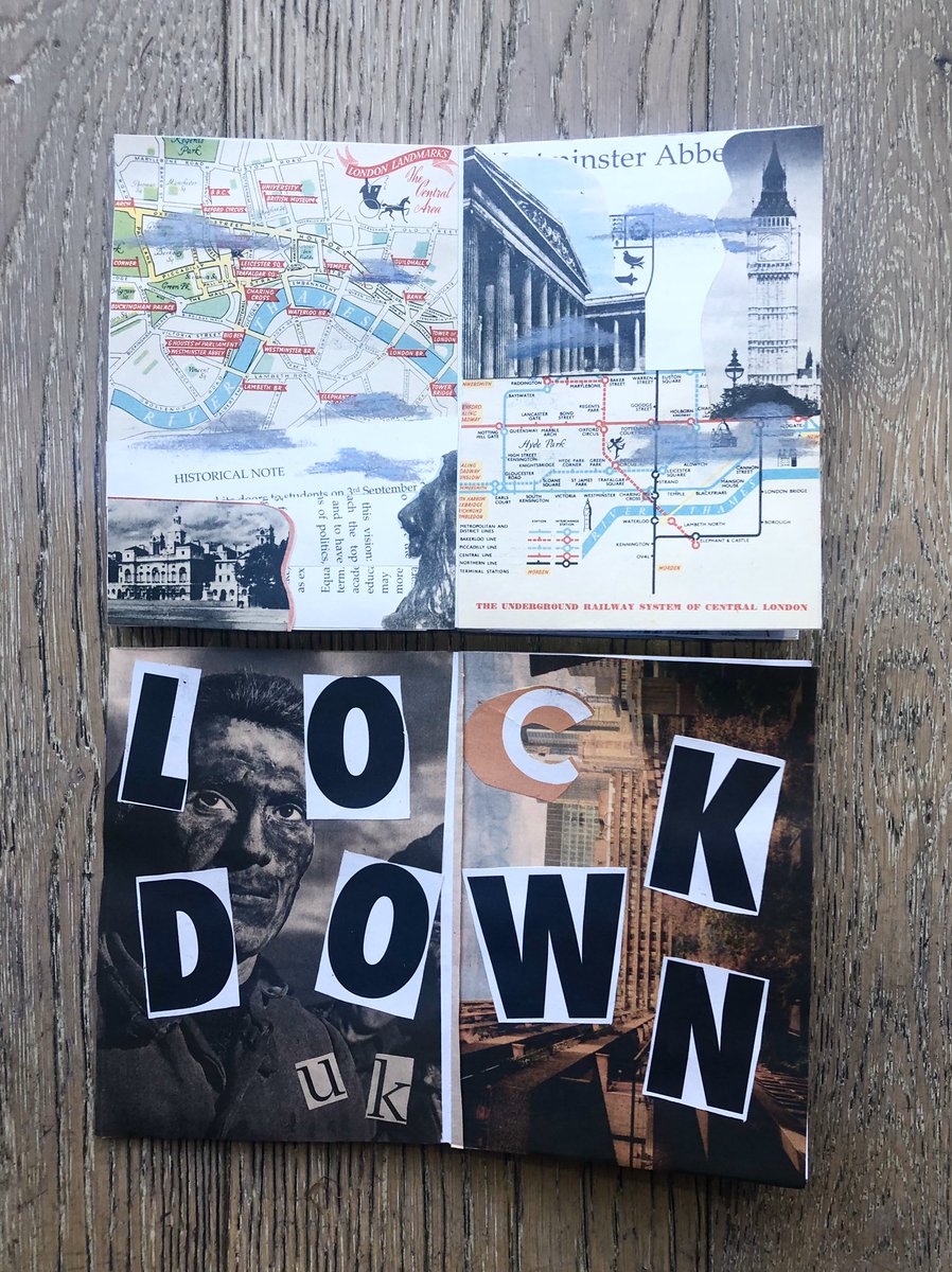 thephoenix1969's tweet image. Sunday best: dad/daughter zine-making (Quaranzine 😷😁)#isolationartschool #lockdownUKnow #keepingcreative #zine  #collage #making