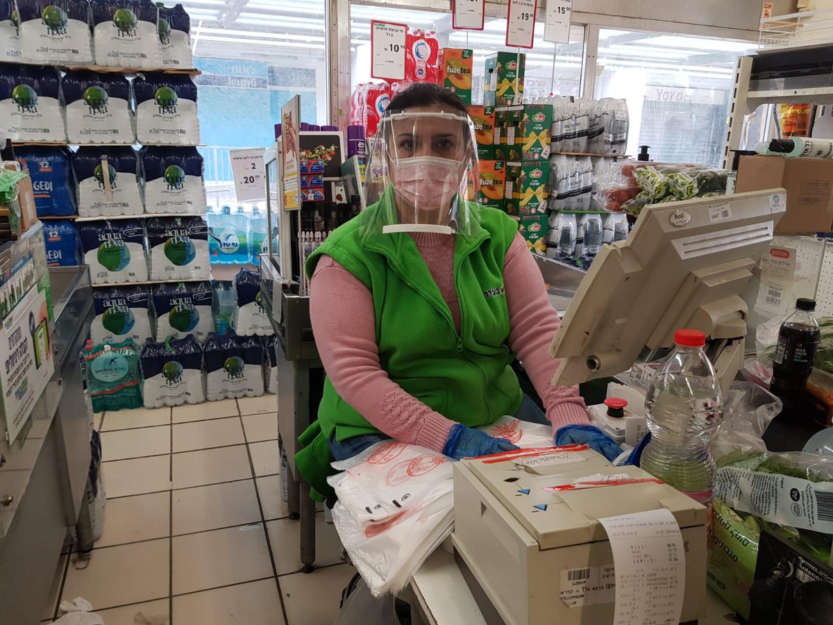 roboactive2096's tweet photo. This week we have started making face masks using our 3D printers!
We donated 50 masks to the city's essential workers: supermarket employees, bank employees and clinics employees.
We are currently producing 100 masks for a hospital in Pardes Hanna.
 #FIRSTFFC @FIRSTweets https://t.co/cM9nyOeCFY