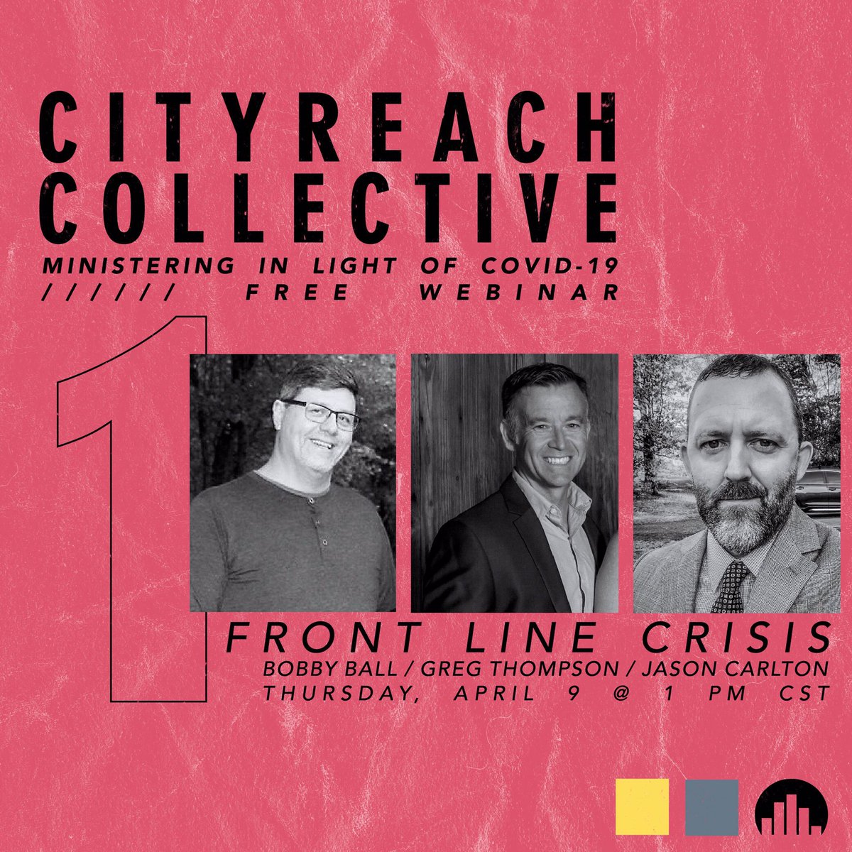 CityReach's tweet photo. We’d like to invite you to a free webinar hosted by the CityReach Collective on April 9 @ 1pm (CST).  We will hear from pastors on the front lines, learn from their experience &amp; see how it can help us in our current context. More details or to register click the link in our bio. https://t.co/Q0SweqfBD9