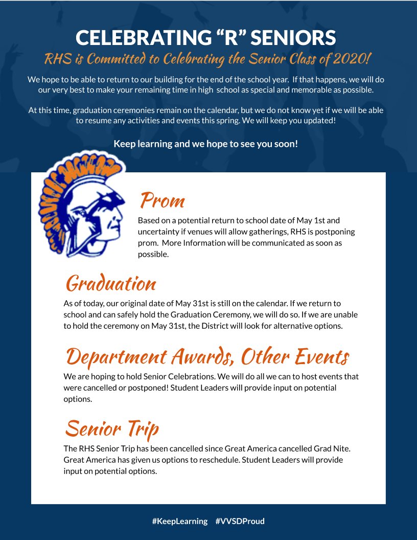HonortheRaiders's tweet photo. A few important updates for Bolingbrook High School and Romeoville HIgh School senior activities and celebrations.  #HonorTheRaiders #CelebratingRSeniors https://t.co/bRZhG8Yn6z