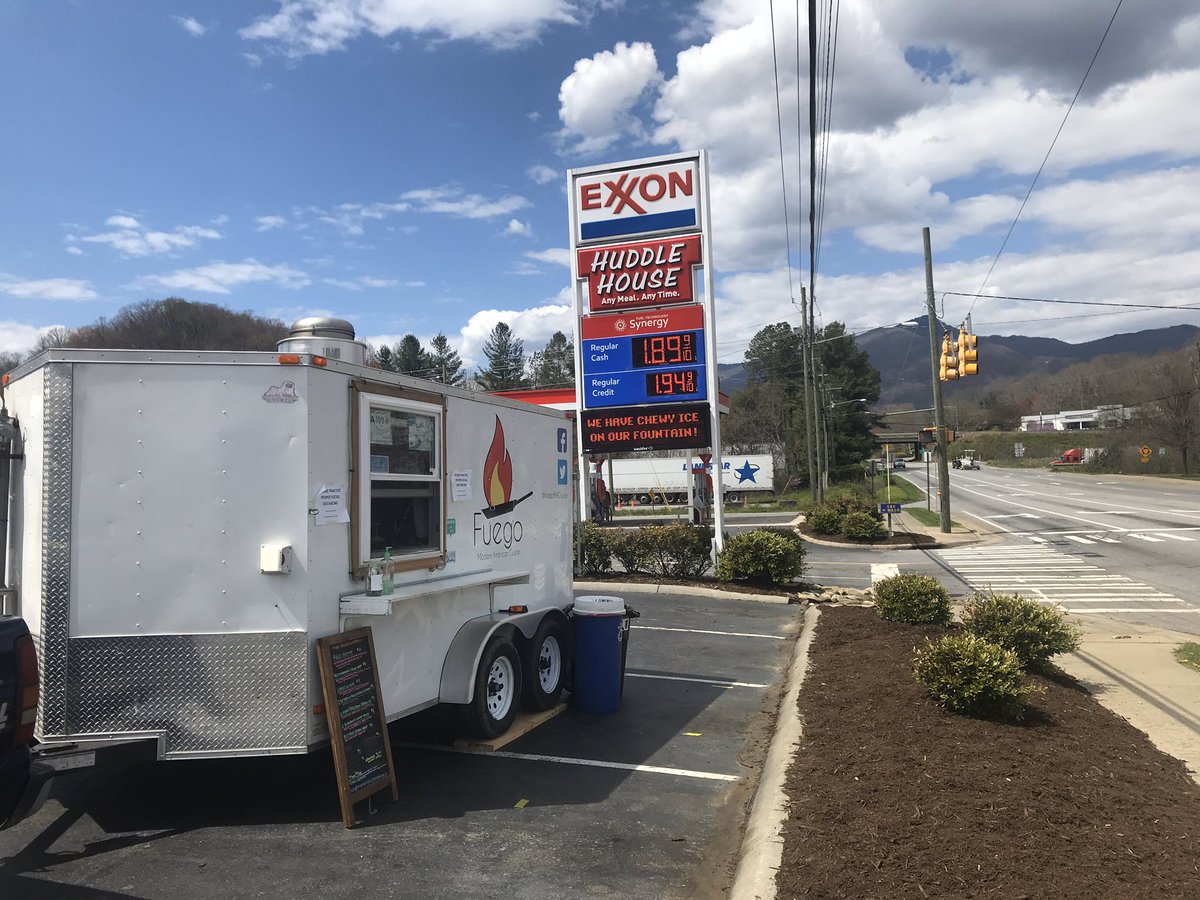 VisitNCsmokies's tweet photo. Catch the Fuego Food Truck at the Exon in Waynesville today! #togomeals #haynow #waynesvillenc https://t.co/W2NVOjjAJY