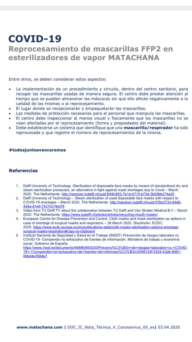 COECdentista's tweet photo. ¿Podemos esterilizar la mascarilla #FFP2? Sí! Hasta cinco veces #coronavirusdental En época de poco material todo vale https://t.co/vo2jF7QJNl