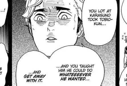 hq 389 
.
.
.
.
why is he acting like he didn't have a role in this too when him telling kageyama he's a goody-two-shoes literally sent him spiralling 