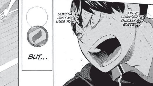 This chapter also contains the first plot point of Kageyama's own character arc, which is facing Oikawa for the first time AND LOSING, which in turn sets up his chain of decisions and actions afterwards.