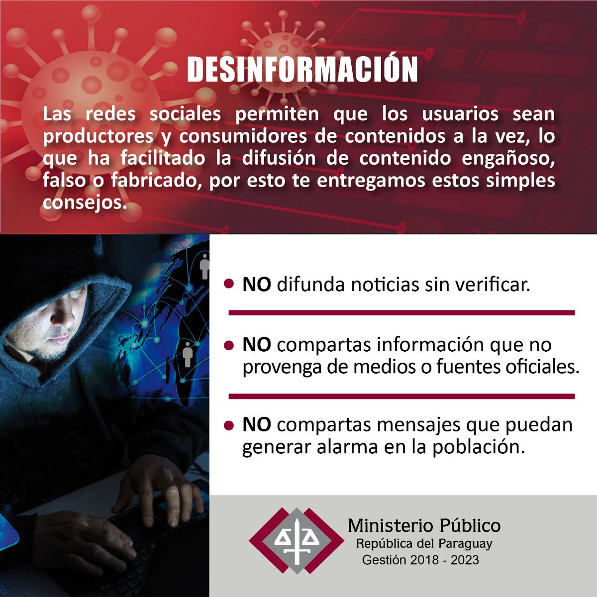 Uso responsable de Redes Sociales: Se recuerda y se insta a la ciudadanía a no incurrir en conductas que puedan ser investigadas y pasibles de sanciones penales