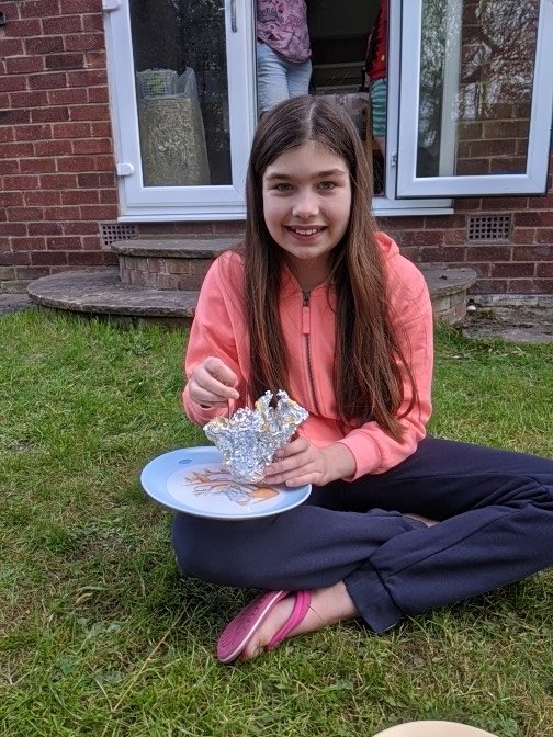 grim8634's tweet photo. Thanks @1hgscouts leaders for the orange egg video. Lex said it was yummy. https://t.co/kXKtMeaaMw