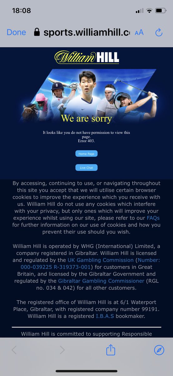 William Hill Browser Site