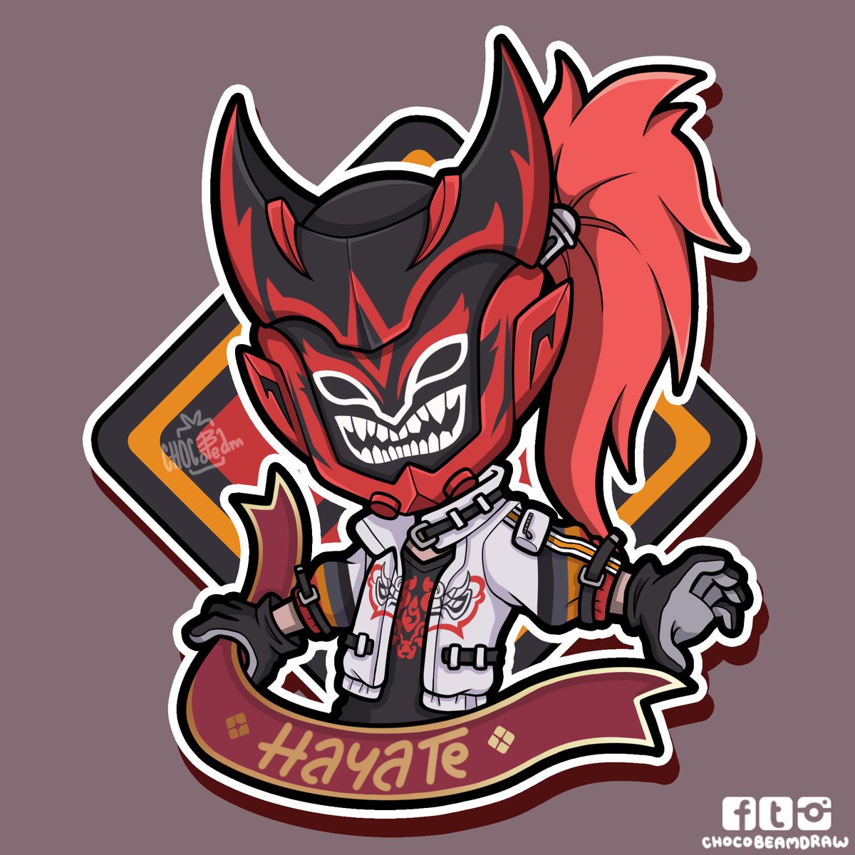 ผีตาโขน👹
#ROV #Hayate #fanart
________________________________
สติ๊กเกอร์ไลน์chocobeam
store.line.me/stickershop/au…