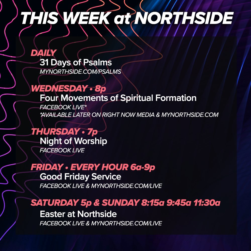 Here's what's happening at Northside this week! Let us know in the comments what you're most excited about.