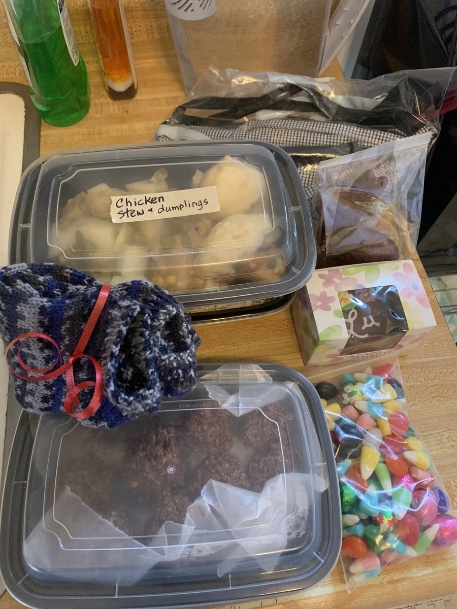 towski94's tweet photo. The Pandemic Easter bunny is ready stepping up his game. Home cooked meals, Christmas socks, fiddle diddles, Easter candy AND homemade protective masks??? @Dawntes @dtesarowski @katietes @stonesthrowcafe @4TechEd https://t.co/041eMDE5rc