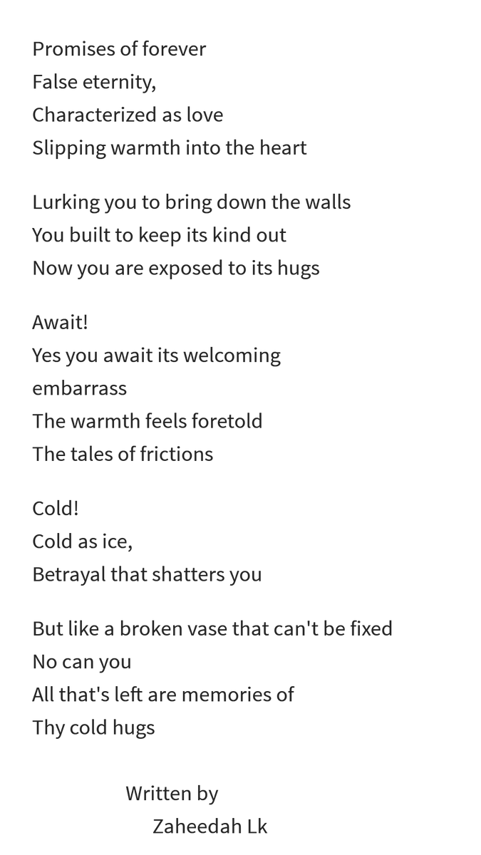 Zaheedah_'s tweet photo. My poem of today
#poetry #Poetry_Planet #poetrycommunity #poet #POEMS https://t.co/W7bSUFAOjD