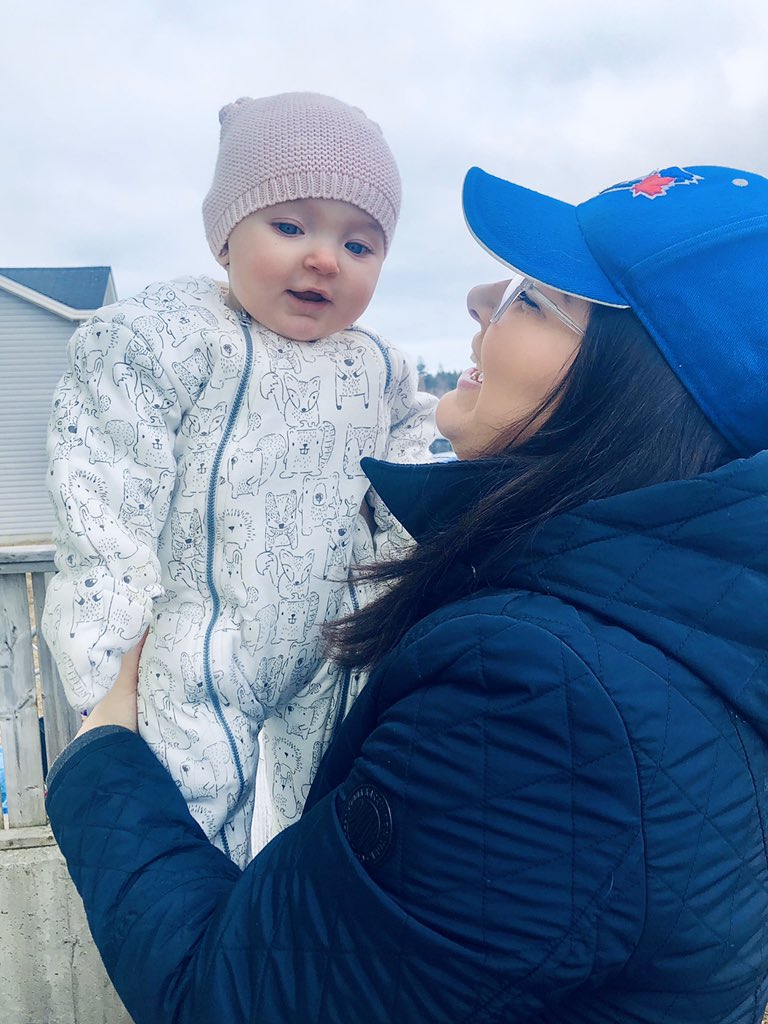 Bundled up to go for a little stroll today. Obsessed with those rosey red cheeks &amp; nose!