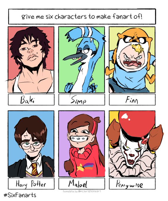 Here's my #sixfanarts challenge from Instagram submissions. 