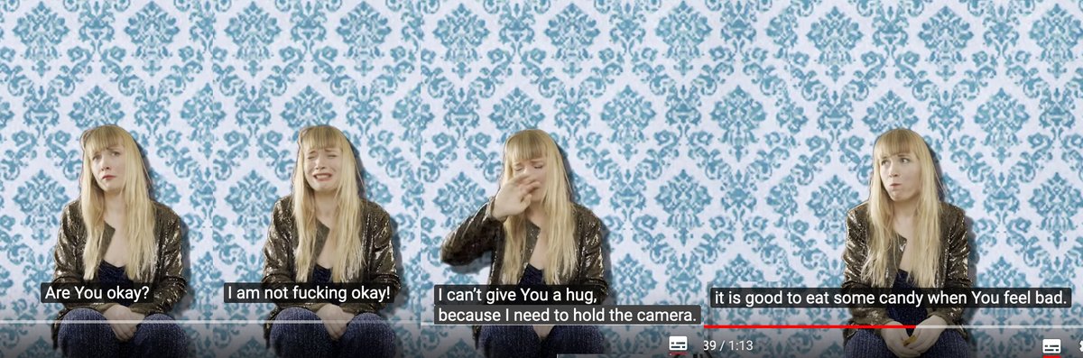 "are you okay? oh, you´re not? take some candy. it will cheer you up"
#iamnotdesperate, #iamnotfuckingokay
youtube.com/watch?v=EBZmg6