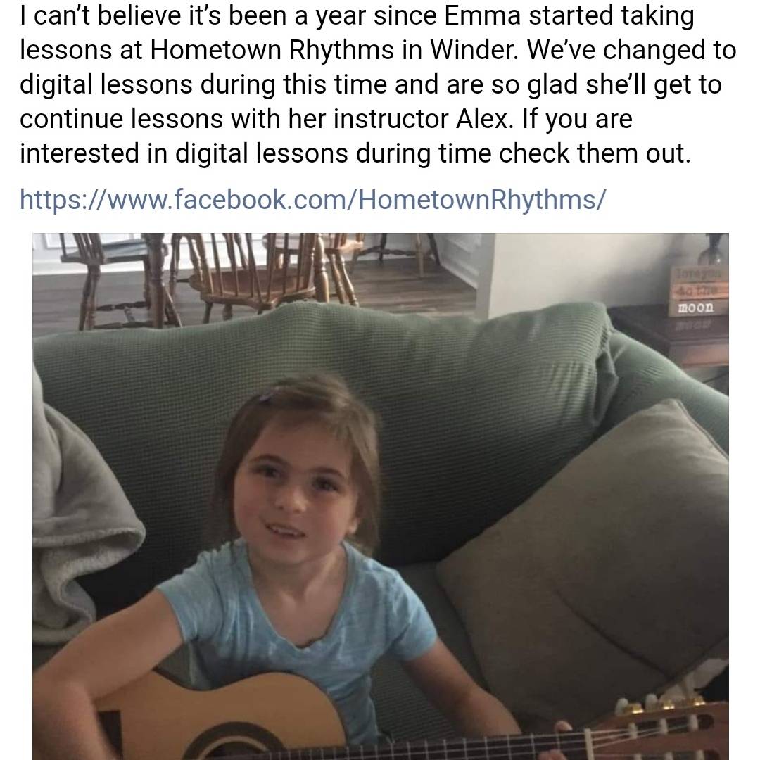 HometownRhythms's tweet photo. Some kind words from one of our music lesson families during these unique times. If you or someone you know is interested in some remote music lessons to help fill the hours at home these days drop us an email at hometownrhythms@gmail.com. Please share to help us spread the word https://t.co/H7e19Z96zR