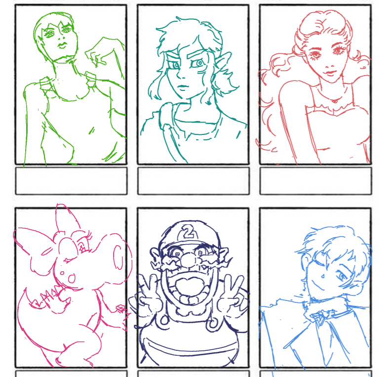 we finished the sketches! now onto the lineart and coloring! come on in :3 https://t.co/TDCZMaE3Pv 