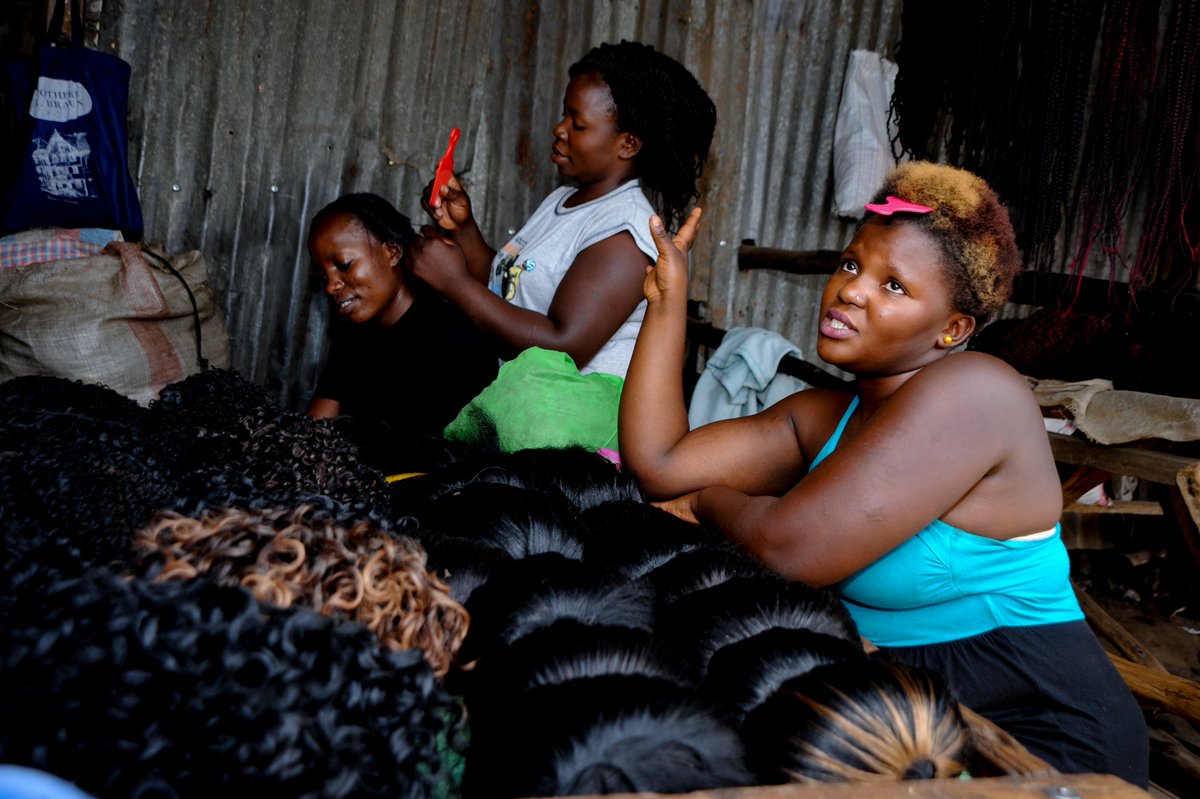 Rita Awino- 20, Beautician "We are not hoping for a lockdown or further restrictions because I have a small child, 8 months, and I need to feed him that’s why I come to the roadside to make hair."