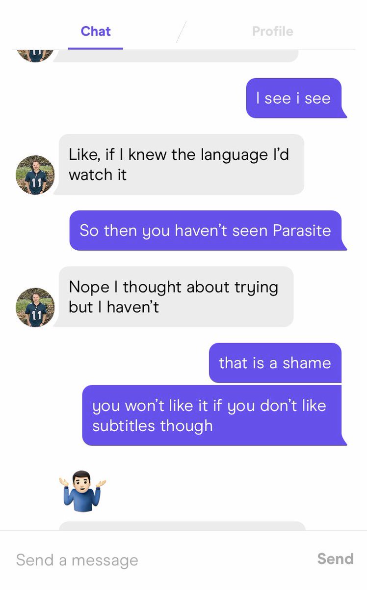 I can’t trust people that won’t watch parasite