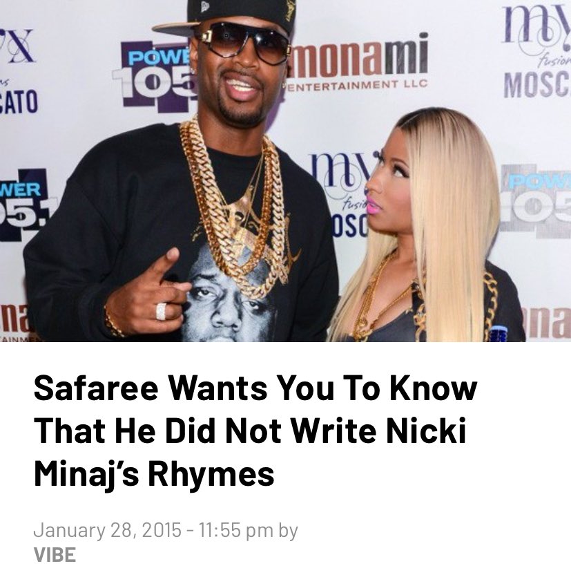 Nicki compares herself to Jackie Chan because, just like he performs his own stunts, she’s authentic to the claims she makes in her lyrics. This line is also a response to various false ghostwriter rumors surrounding Nicki.