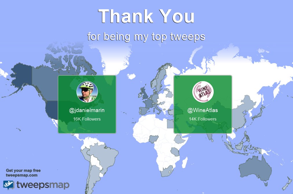 Special thanks to my top new tweeps this week @jdanielmarin, @WineAtlas