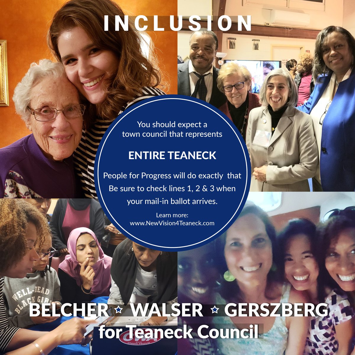 4Teaneck's tweet photo. Inclusion means that when a decision is made every voice is heard!
Lines 1, 2, and 3 on mail-in ballots on April 13th!
#PeopleForProgress
#NewVision4Teaneck https://t.co/nG98JoNMHr