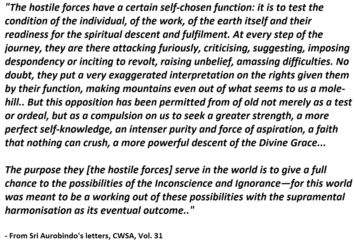 2.2) The Function of the Hostiles (from  #SriAurobindo's letters)