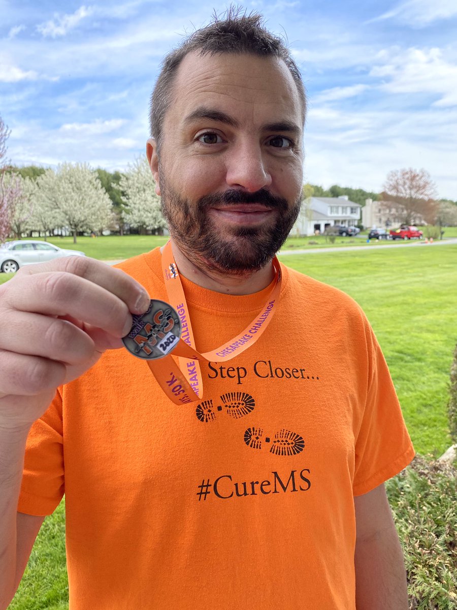 MustStopMS's tweet image. #VirtualWalkMS 3.3 miles done. Tracy even made me a custom 2020 medal. @mssociety