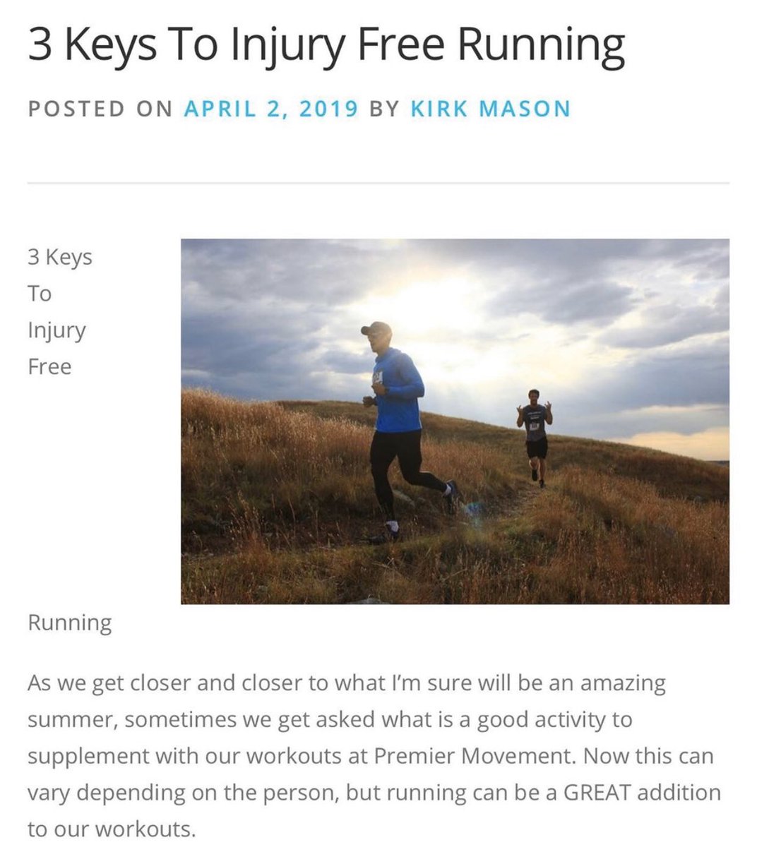MovementPremier's tweet photo. With the weather getting nicer, check out an old blog post about Injury Free Running!

https://t.co/14fzsOgwE7 https://t.co/TBKzDUgVbX