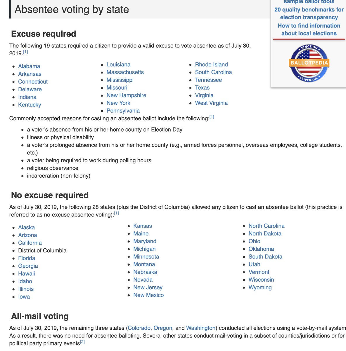 15/ Another 20 states allow for absentee ballots, but require a good excuse (rules vary by state).The most productive way to deal with outrage is to turn your anxiety to action.One of the best things you can do is get involved with a voter protection org. in your state.