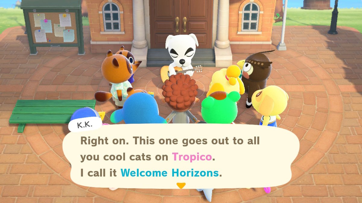 K.K. Slider, the Beyoncé of Animal Crossing, gave our little island a concert, and it was so cute!!