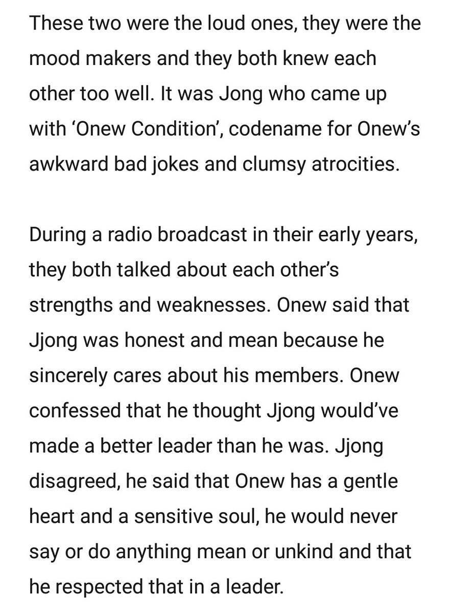 “Onew hyung’s heart is very fragile. If you want to bully someone, bully me instead.” –Kim Jonghyun.