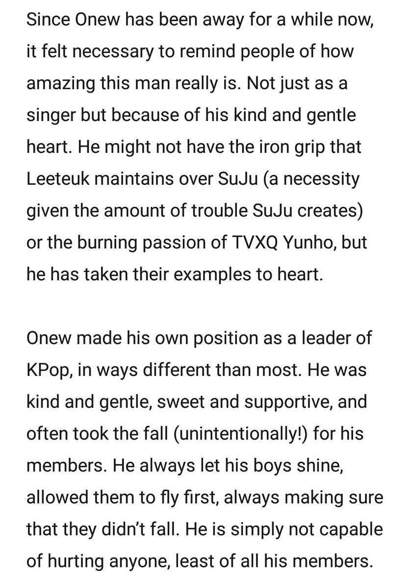 This was a very good point. Idk if you've observed this but Onew does everything during a broadcast. He's a singer yet he spins things, etc. just to be funny (a necessity esp. during variety shows) while jjong sings, minho raps, and taekey sing and dance.