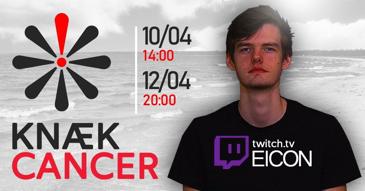 EicoN0104's tweet photo. Indsamling til KNÆK CANCER!
Den 10 April til 12 April kommer jeg til at streame så meget som muligt. Det kommer alt sammen til at foregå på twitch hvor der er et sjovt program planlagt. 
Mere information kommer i løbet af ugen, ellers kan i komme ind og spørge på streamen!
😍😘 https://t.co/wbonG6ugcl