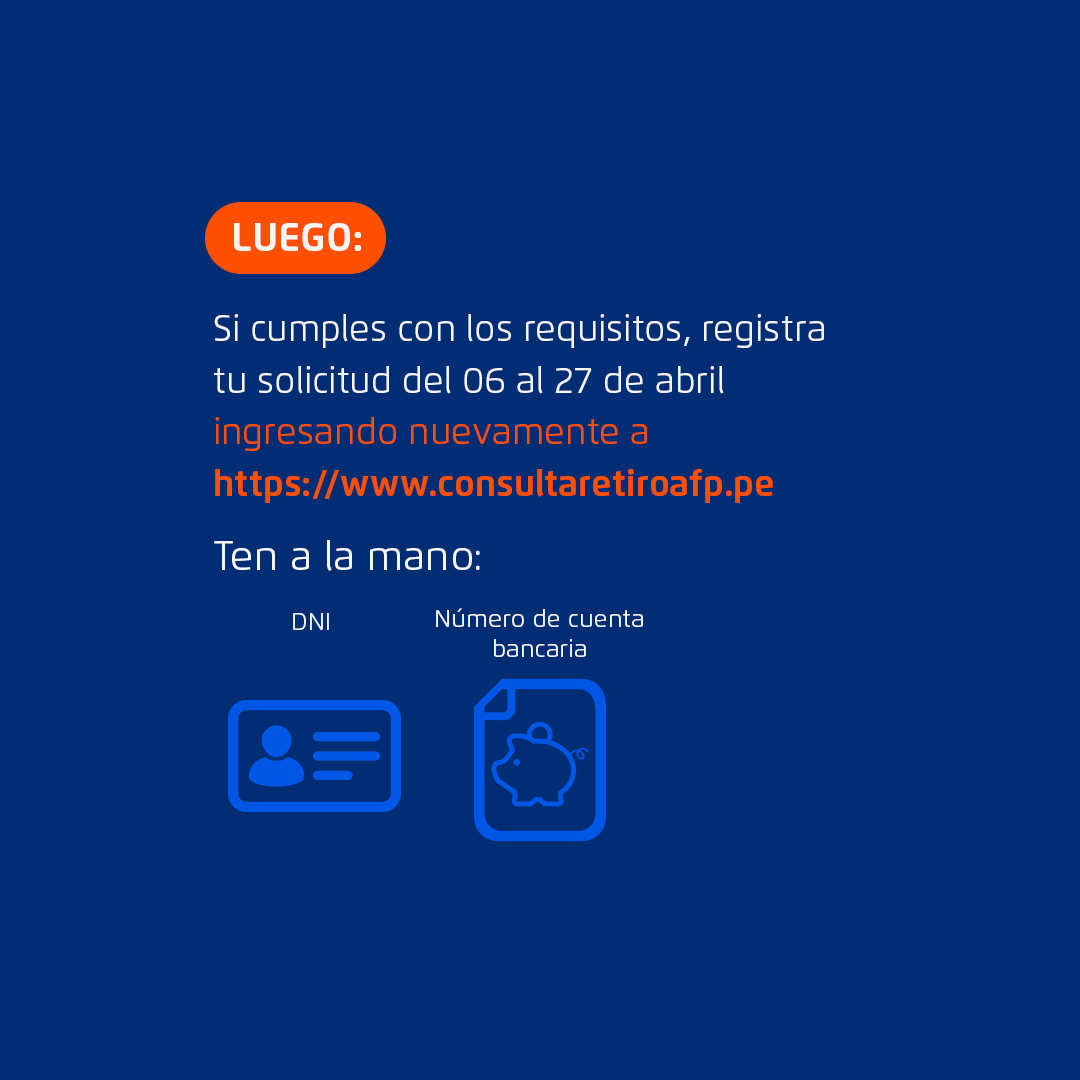 BCPComunica's tweet photo. 🚨IMPORTANTE 🚨
Conoce todos los pasos para saber si aplicas al retiro de hasta S/2000 de tu AFP.
Para más información consulta directamente con tu AFP. 
#UnidosPorElPerú #ContigoBCP https://t.co/ccsU8P3sJB