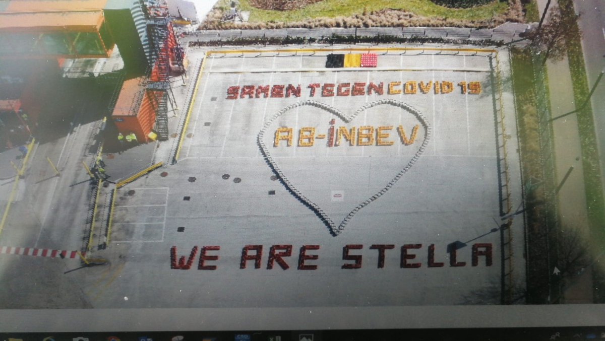 Our Stella Artois brewery in Leuven showing their solidarity today! <a href="/ABInBev_BE/">AB InBev BE</a>