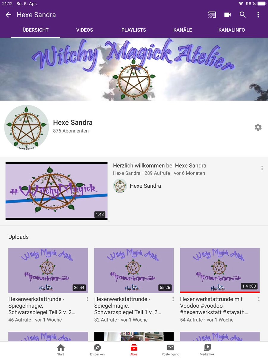 Hexchen_Sasa's tweet photo. Nicht vergessen: fast täglich neue Videos auf #youtube #hexesandra #witchymagickatelier #deutschlandshexen #hexesandraarts #werbung https://t.co/08DA1nUUcN