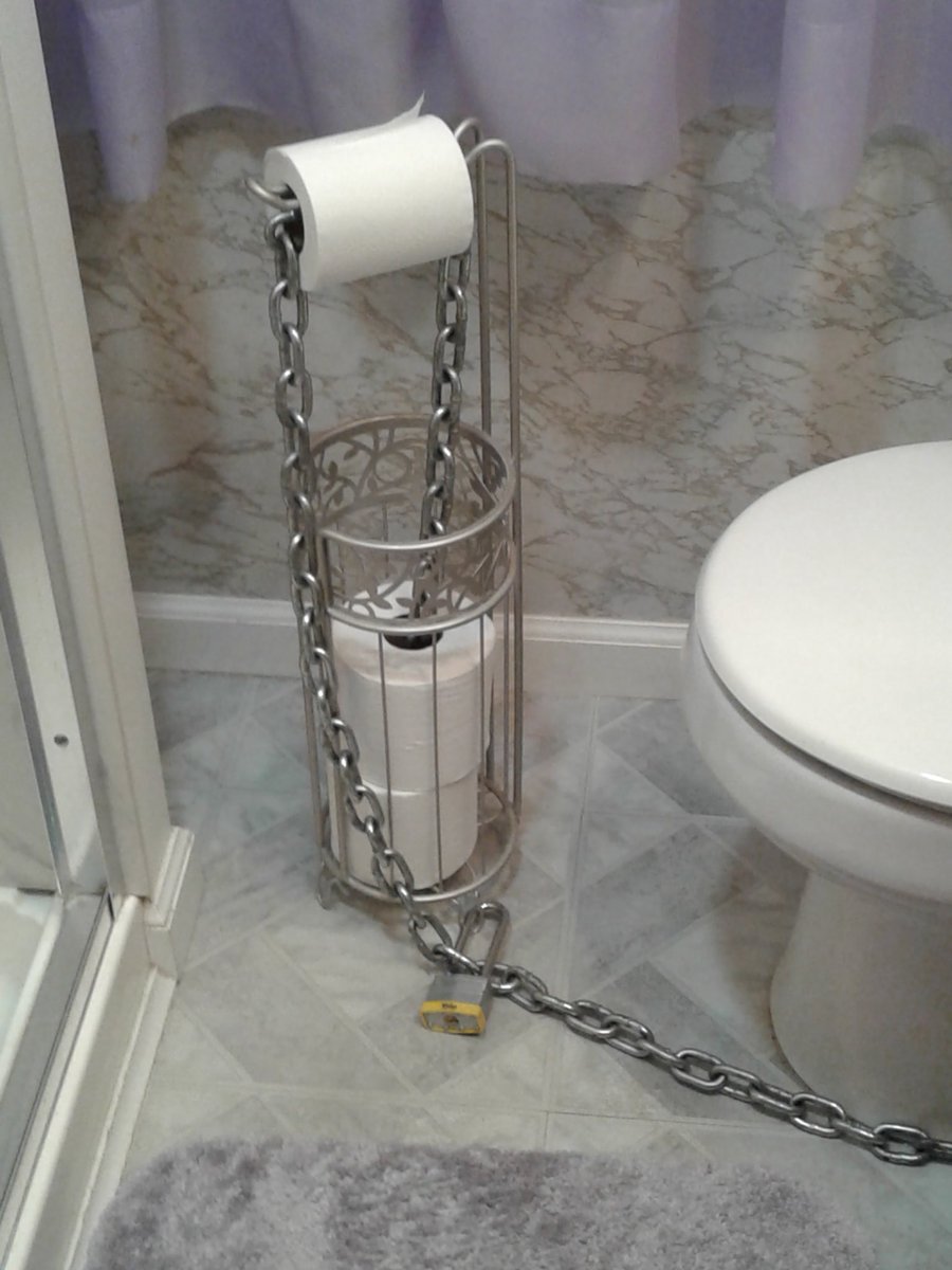 m_valkanas's tweet image. Received an email from my grandfather today with the following subject line: 

“You are subject to a pat down when leaving this room”

All that was in the email was the picture below (yes that is his bathroom!) #QuarantineDiaries #LaughterIsGood