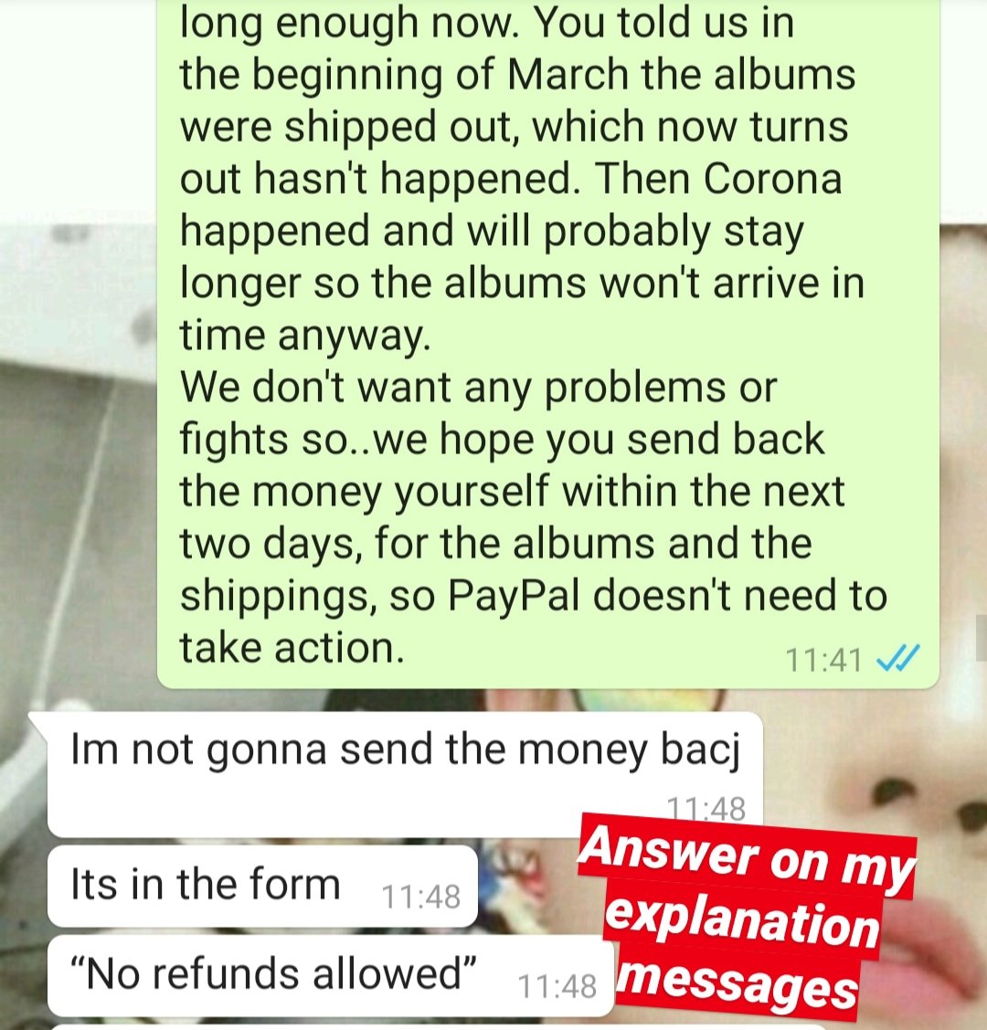 She didn't seem to understand we don't accuse her of not sending out our albums at this situation with Corona, which we weren't. The real problem was, that she lied to us regarding the shipping status and not informing us about the tracking number we paid for.
