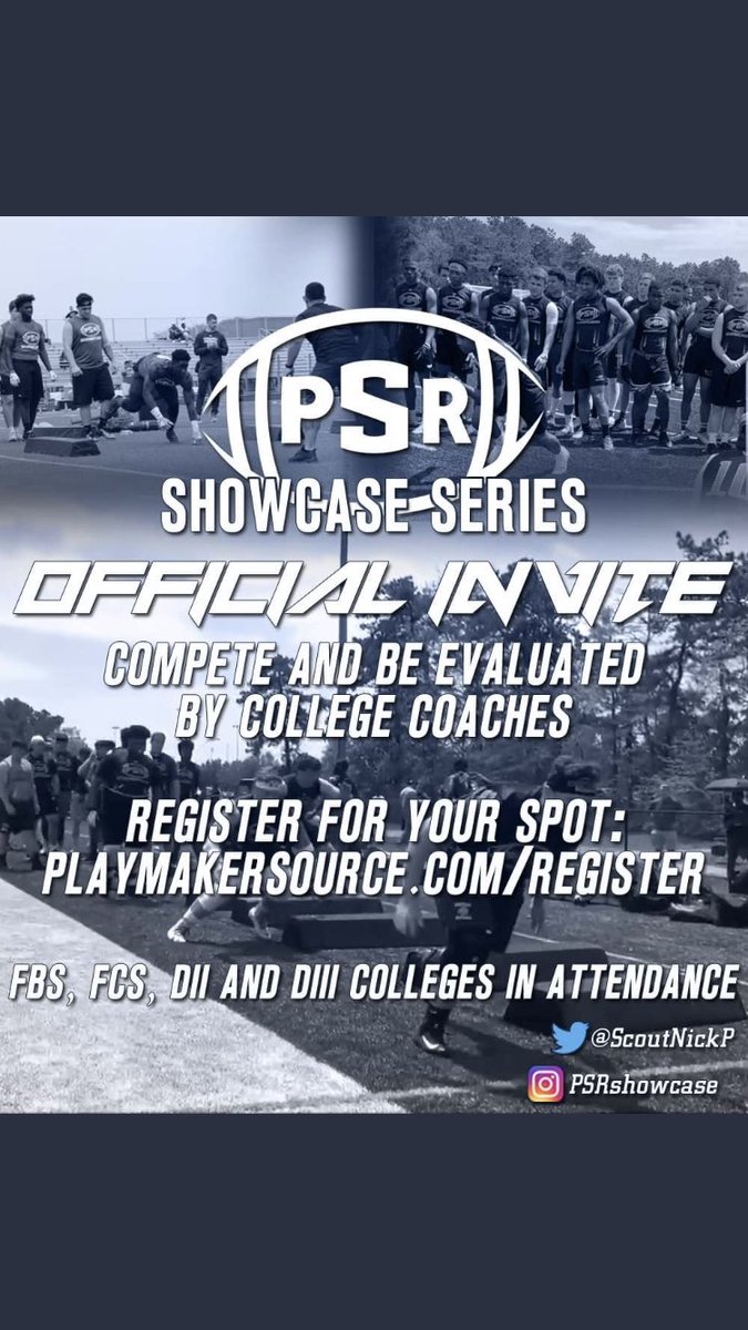 Blessed to be invited to the PSR Showcase Series <a href="/ScoutNickP/">Coach Nick Pennisi</a>